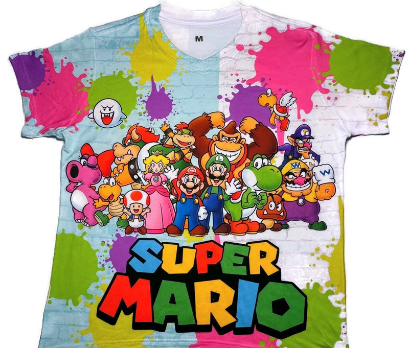 SUPER MARIO Inspired Print  Kids T-shirt, Best girl gift, Best Children's gift, Party decor, cartoon, Birthday Gift, Best Boy Gift, kid's tshirt, video games