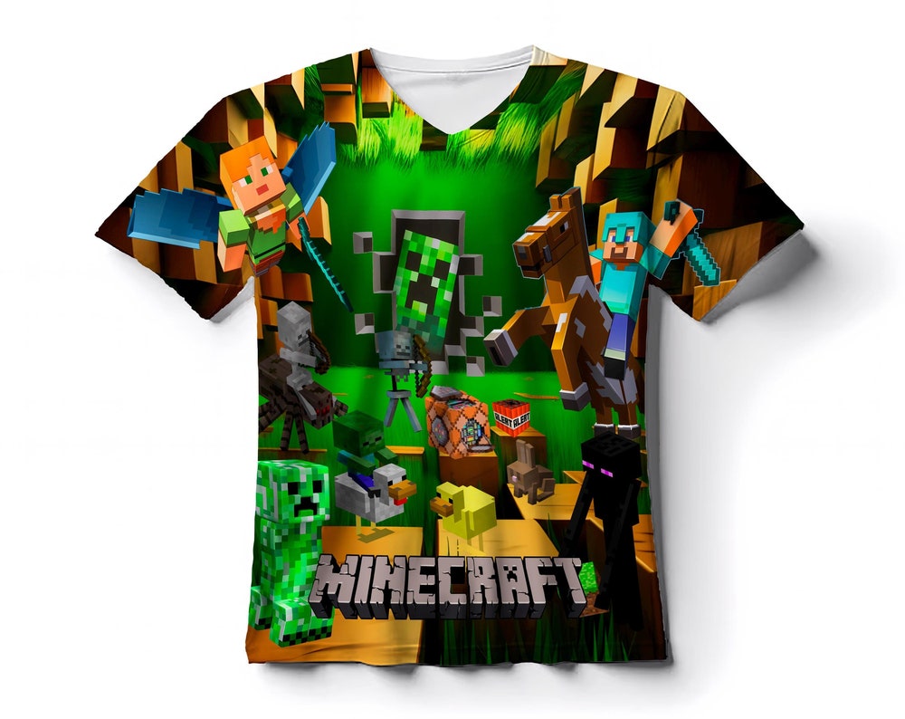 Minecraft Inspired Print Kids T-shirt